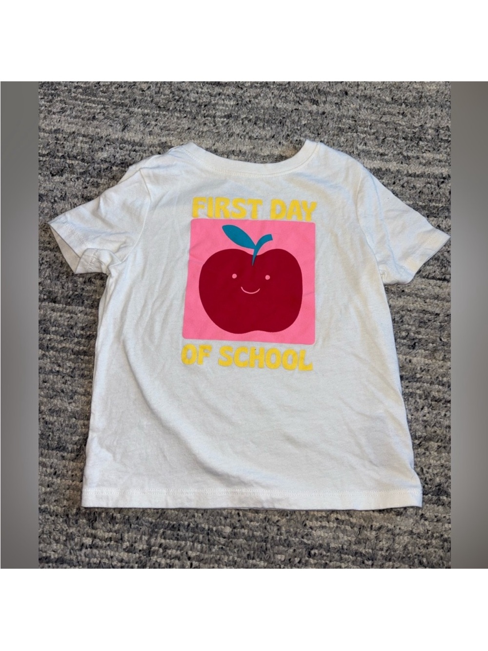 Old Navy White Short-Sleeve 'First Day of School' Apple Graphic Tee